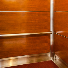 Thumbnail image of open elevator cab door at Plaza Tower  in Costa Mesa, California