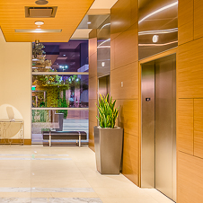 Thumbnail image of open elevator cab door at L.A. Live  in Los Angeles, California