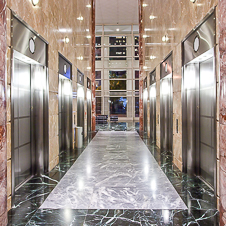 Thumbnail image of open elevator cab door at 777 Towers  in Los Angeles, California