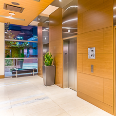 Thumbnail image of open elevator cab door at L.A. Live  in Los Angeles, California