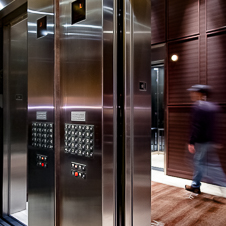 Thumbnail image of open elevator cab door at St. Regis Museum Tower  in San Francisco, California
