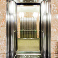 Thumbnail image of open elevator cab door at 777 Towers  in Los Angeles, California
