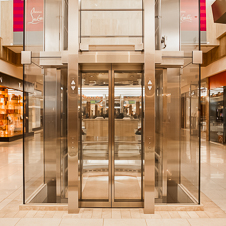Thumbnail image of open elevator cab door at South Coast Plaza  in Costa Mesa, California