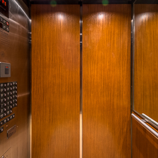 Thumbnail image of open elevator cab door at West Ocean Towers  in Long Beach, California
