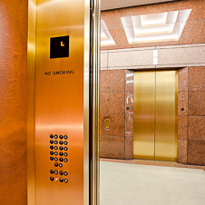 Thumbnail image of open elevator cab door at Center Tower  in Costa Mesa, California