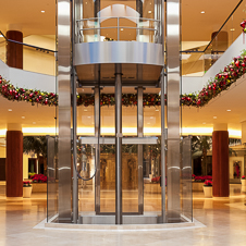 Thumbnail image of open elevator cab door at South Coast Plaza  in Costa Mesa, California