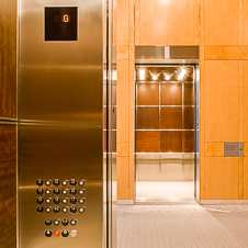 Thumbnail image of open elevator cab door at Constellation Place  in Century City, California