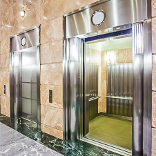 Thumbnail image of open elevator cab door at 777 Towers  in Los Angeles, California